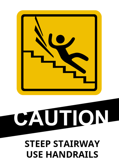 CAUTION Steep Stairs clipart