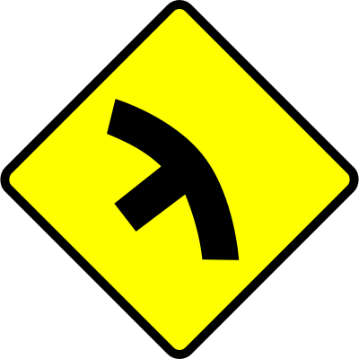 Caution-t in curve clipart