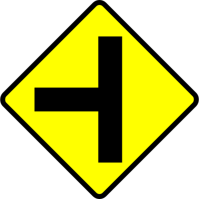 caution-T junction clipart
