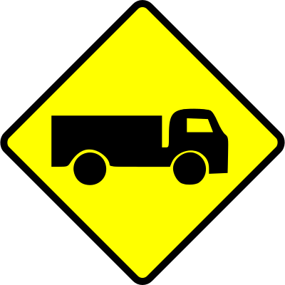 Caution-truck clipart