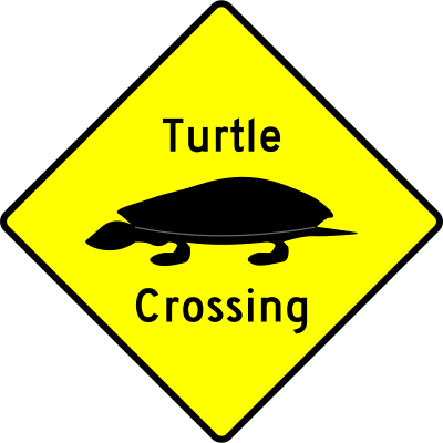 Caution - Turtle Crossing clipart