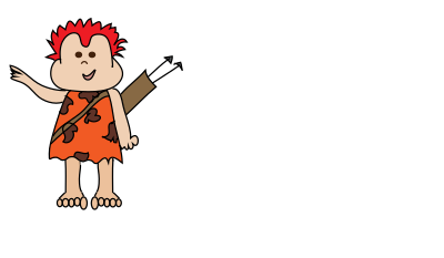 Cave boy pointing clipart