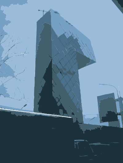 CCTV Tower by Rem Koolhaus Side clipart