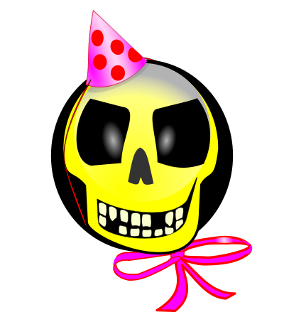 Celebrating skull clipart