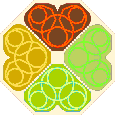 Celtic knot -four colour and shape variations clipart