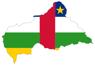 Central African Republic Flag Map With Stroke clipart
