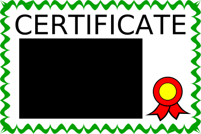 Certificate in colour clipart