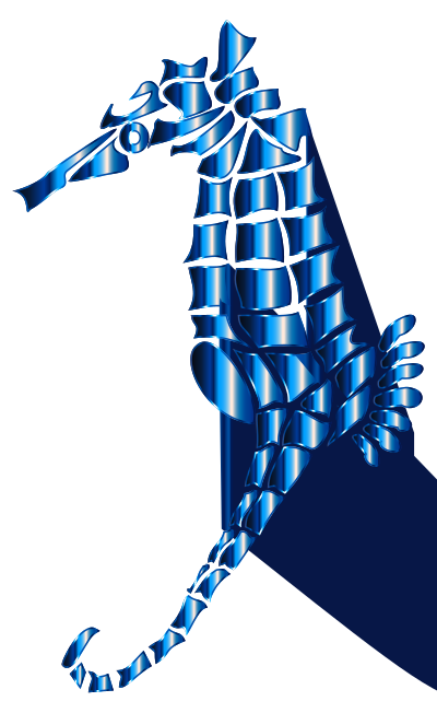 Cerulean Stylized Seahorse Silhouette No Background clipart