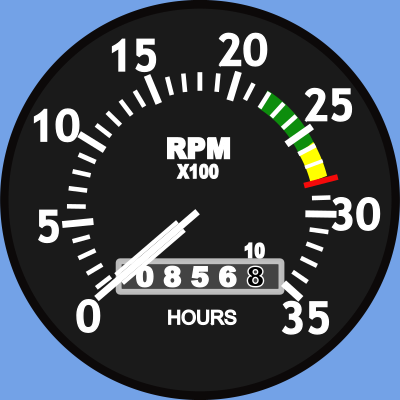 Cessna Type Aircraft Tachometer clipart