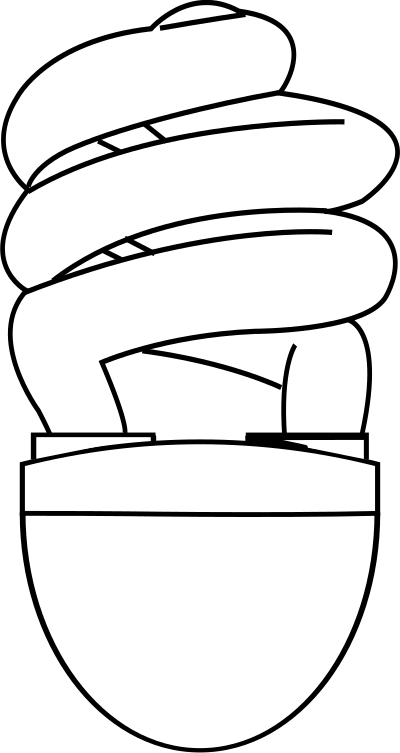 CFL (compact fluorescent) light bulb outline clipart
