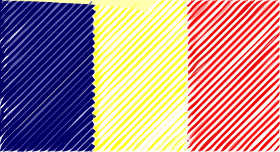 Chad flag linear clipart