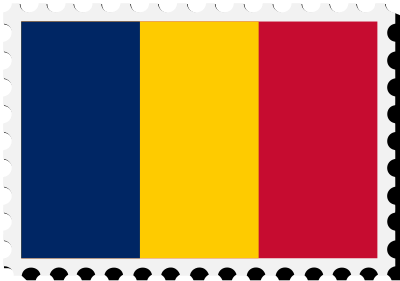 Chad flag stamp clipart