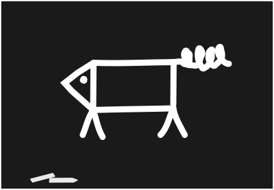 Chalkboard pig clipart