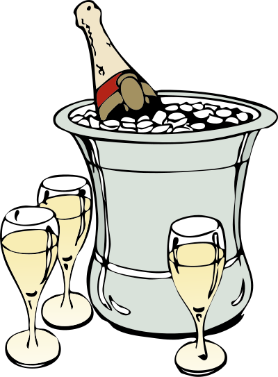 Champagne on ice clipart
