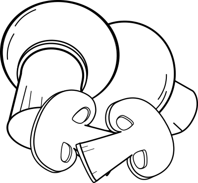 Champiñones enteros y cortados clipart
