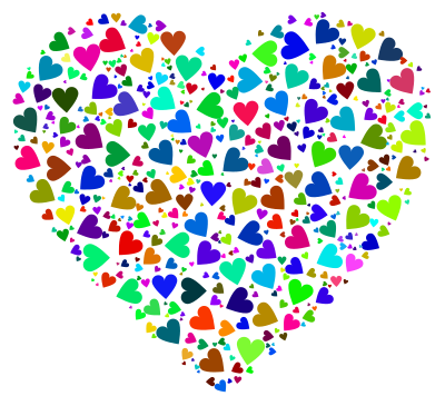 Chaotic Colorful Heart Fractal clipart