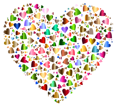 Chaotic Colorful Heart Fractal 3 clipart