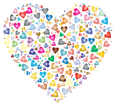 Chaotic Colorful Heart Fractal 6 clipart