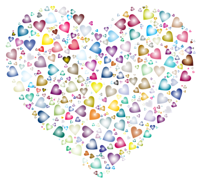Chaotic Colorful Heart Fractal 7 clipart