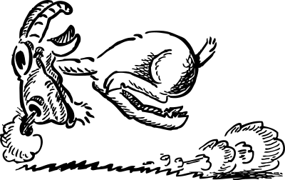 Charging goat clipart