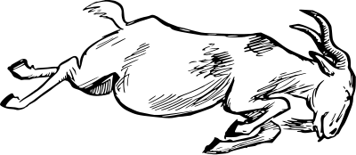 Charging goat clipart