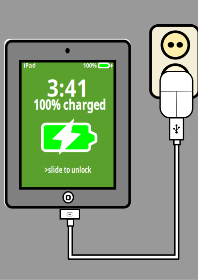 Charging ipad clipart