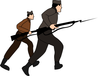 Charging soldiers clipart