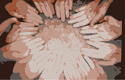 Charity hands clipart