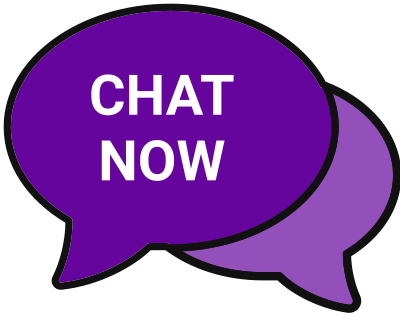 Chat now purple two tone speech bubbles clipart