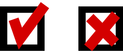Check sign and cross sign clipart