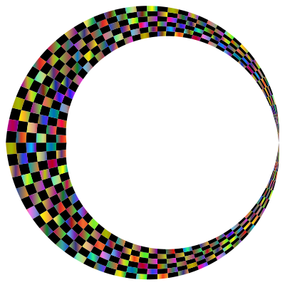 Checkerboard Crescent Moon Polyprismatic clipart