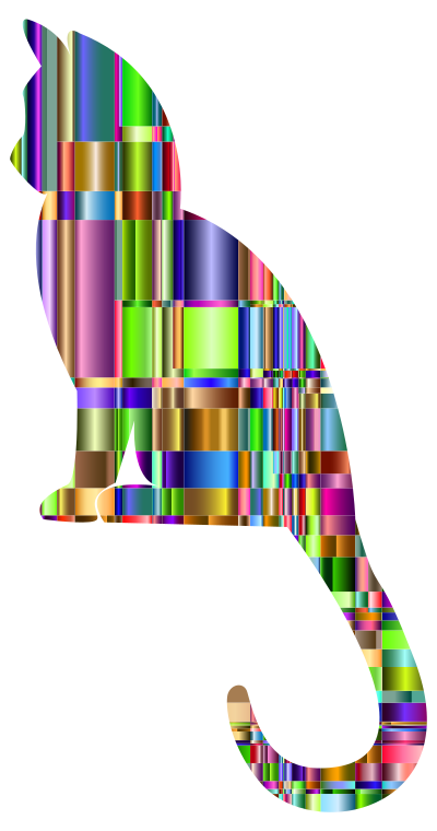Checkered Chromatic Kitten clipart