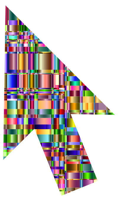 Checkered Chromatic Mouse Cursor Pointer clipart
