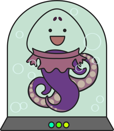 Cheerful alien squid monster version 2 clipart