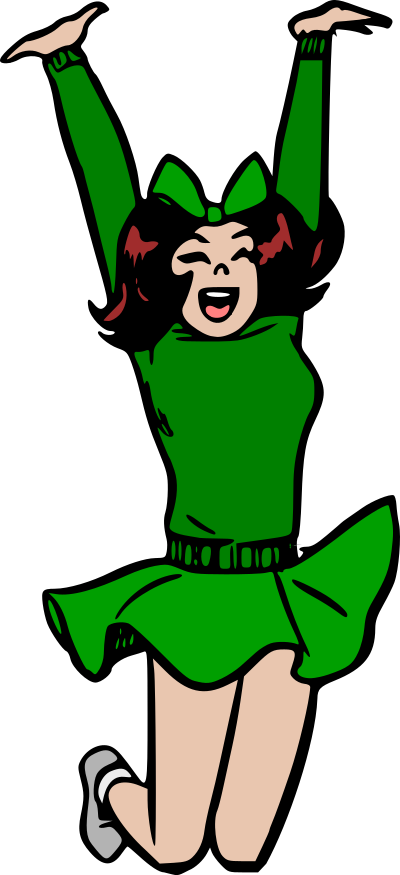 Cheerleader (green) clipart