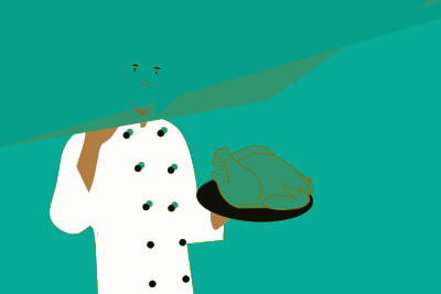 Chef with Chicken clipart