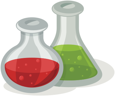 Chemical flasks clipart