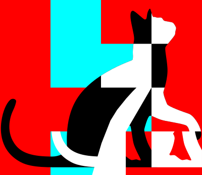 Chequered cat clipart