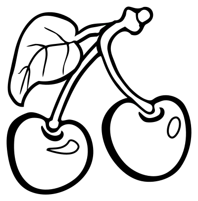 Cherries - lineart clipart