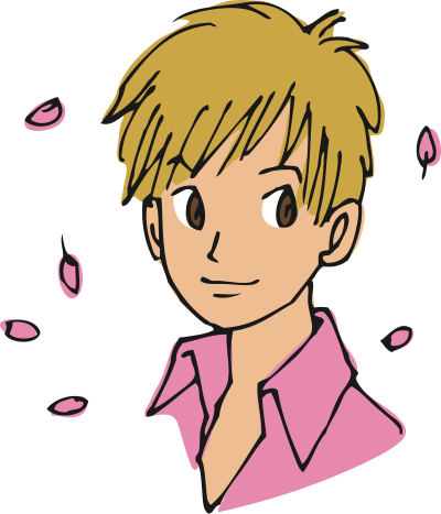 Cherry blossom pretty boy clipart