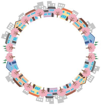 Cherry Blossom Street Frame clipart