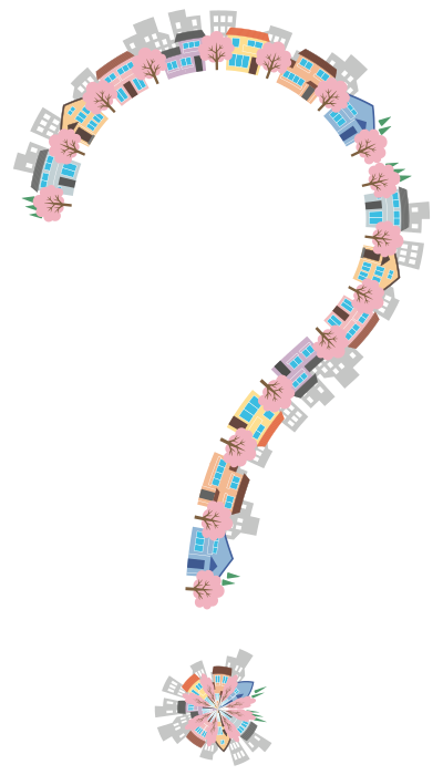 Cherry Blossom Street Question Mark clipart