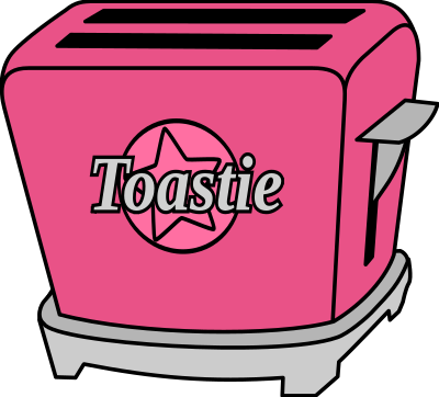 Cherry chrome 1950s style toaster clipart