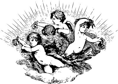 Cherubs In Cloud clipart