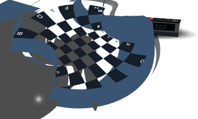 Chess Board Curved and Chess Clock - Conceptual clipart