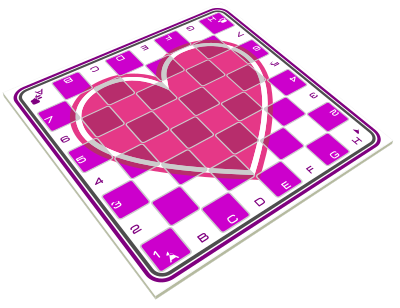 Chess Board with Heart 3d - Pink clipart