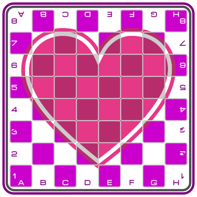 Chess Board with Heart - Pink clipart