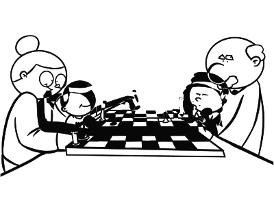 Chess coloring book / Dibujo Ajedrez para colorear -11- clipart