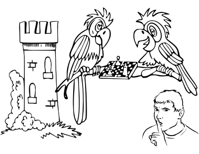 Chess coloring book / Dibujo Ajedrez para colorear -13- clipart