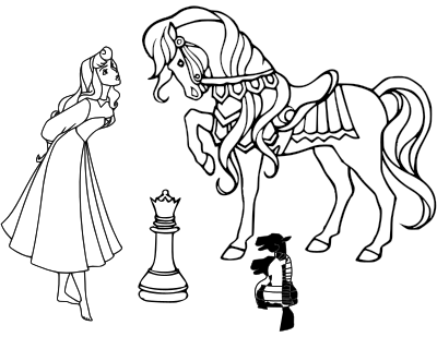 Chess coloring book / Dibujo Ajedrez para colorear -14- clipart